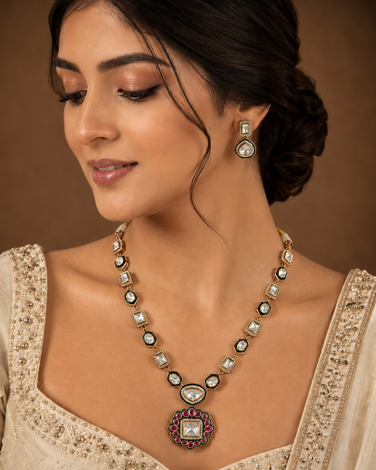 Royal Kundan Pendant Necklace Set