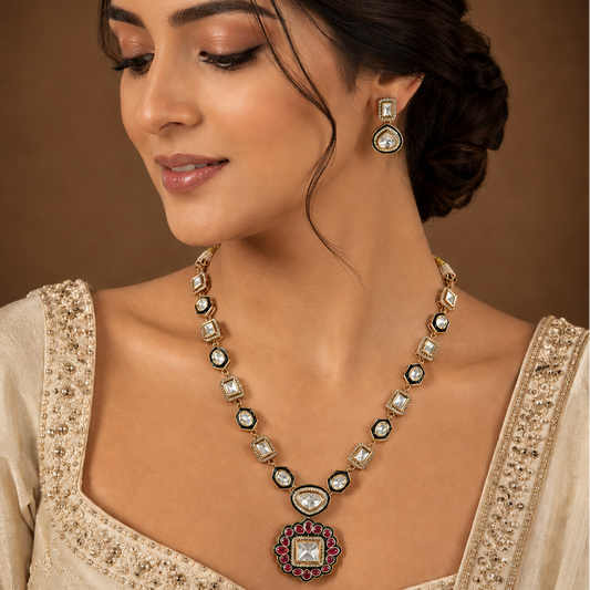 Royal Kundan Pendant Necklace Set