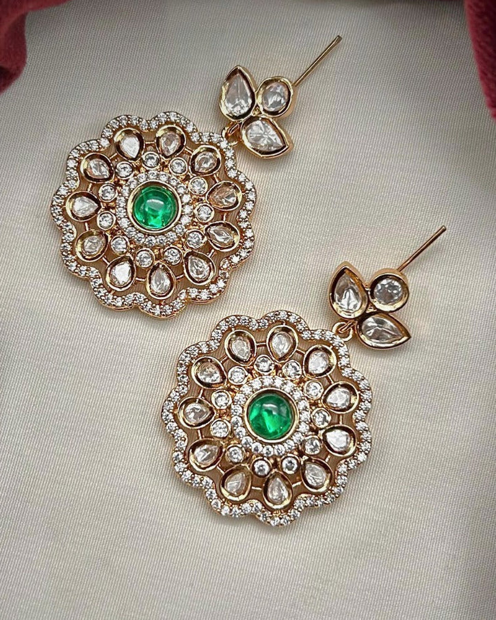 Royal Emerald Bloom Earrings