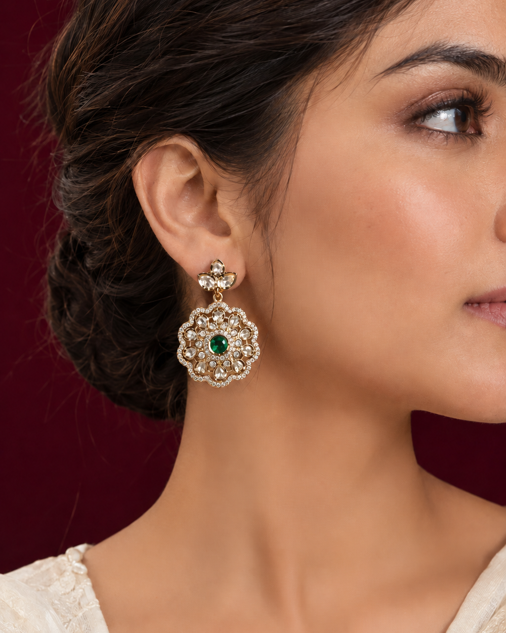 Royal Emerald Bloom Earrings