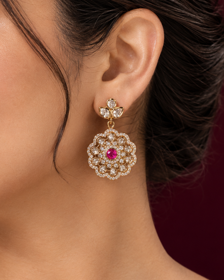 Royal Emerald Bloom Earrings