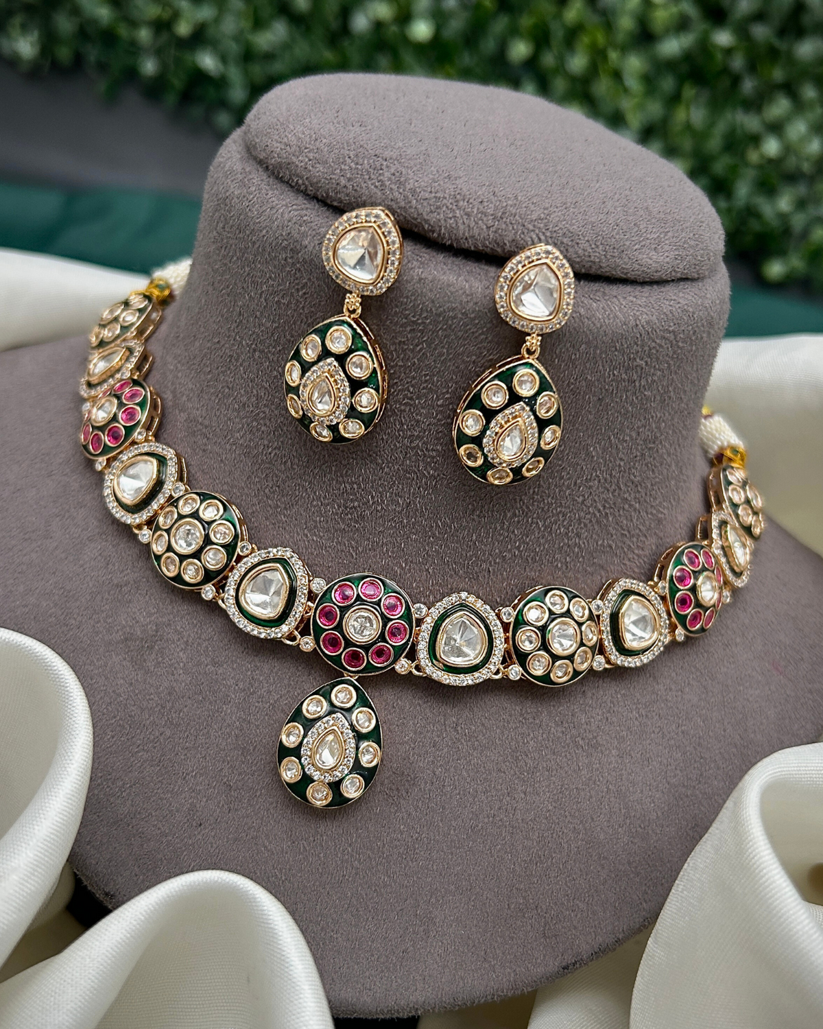 Royal Meenakari Polki Necklace Kundan Set
